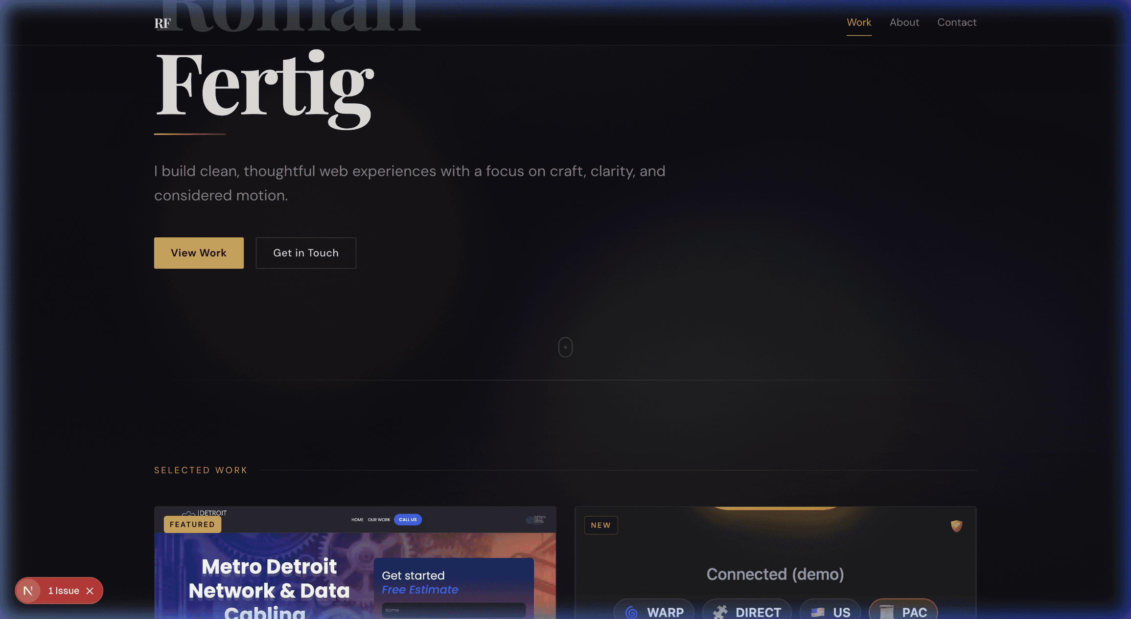 romanfertig.com — Homepage screenshot